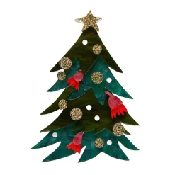 Yuletide Timber Brooch