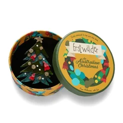 Yuletide Timber Brooch